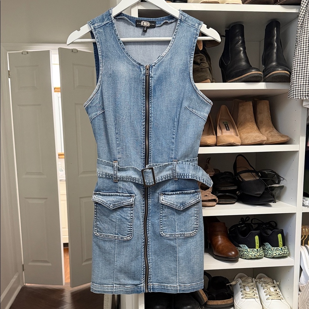 Rewash Light Blue Denim Mini Dress